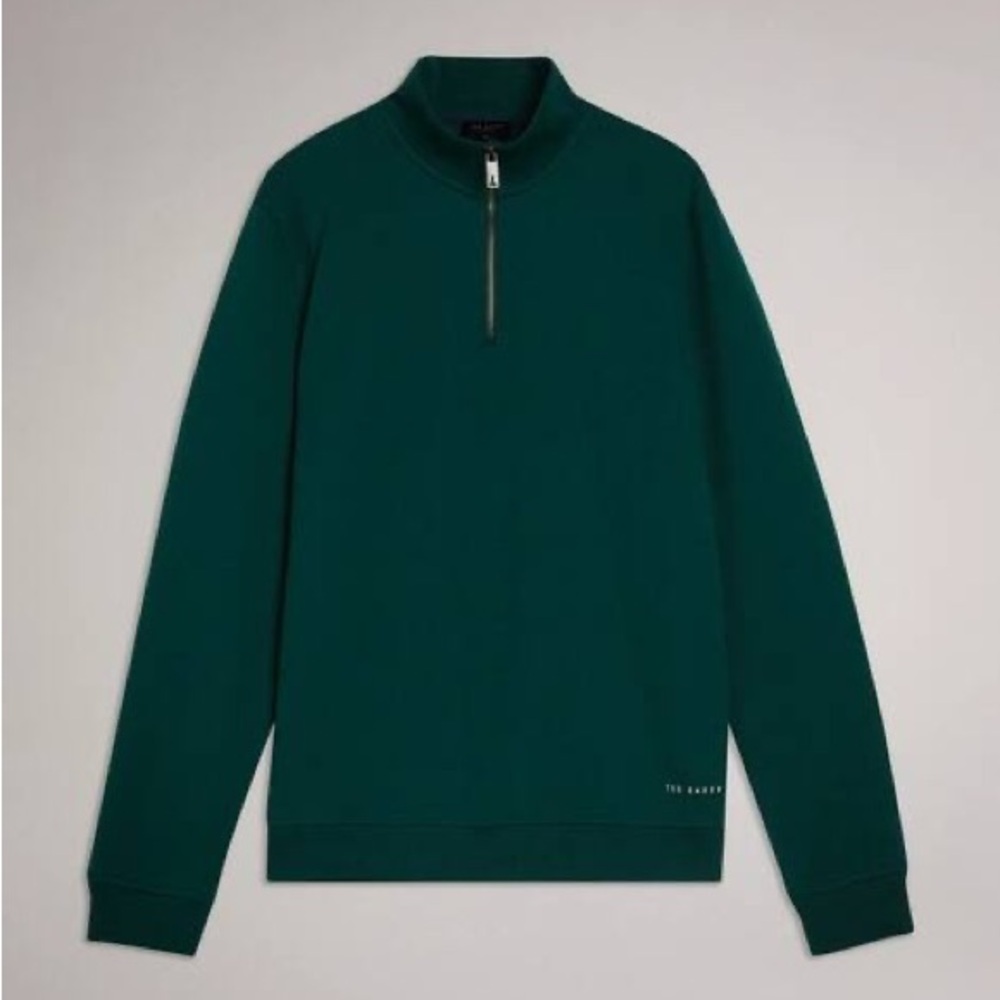 Ted Baker 1/4 Zip Green Pullover Sweatshirt